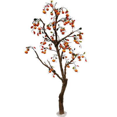 Planta de fruto retro artificial da aterrissagem do estilo da árvore de caqui dos bonsais do jardim