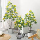 Artificial cassia flowering tree yellow home deco hotel office potted tree