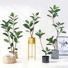 Artificial Potted Floor Plants Small Ficus Pandurata For Garden Decoration