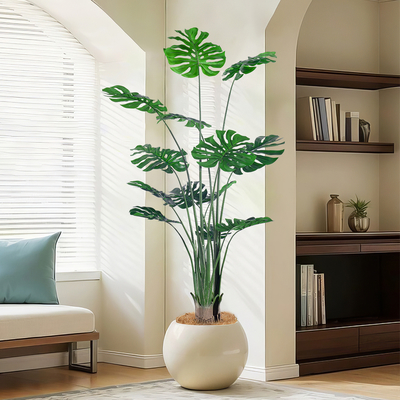 artificial plants manufacturers​ Lifelike Realism 6ft monstera plant​ for Home and Office Decoration