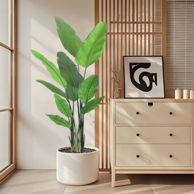 Traveller Ravenala Pot Planted Plastic Tree Wholesale Best Artificial Bird Of Paradise Plant