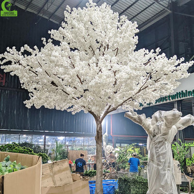 Artificial White Color Cherry Tree Indoor Wedding Decorative Large Silk Sakura Flower Tree Big Top Quality Cherry Blossom Trees