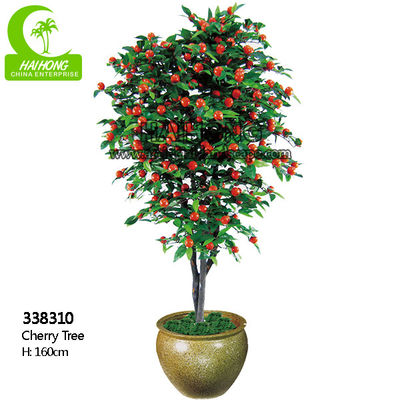 Fashionable Anti Fading H160cm Fake Cherry Tree With Fruits
