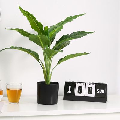 Casual Decor Fake Potted Floor Plants Taro Fabric Plastic Material