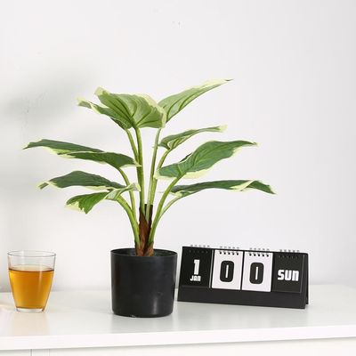 Casual Decor Fake Potted Floor Plants Taro Fabric Plastic Material