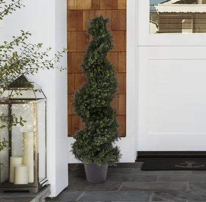 Height 150cm Cypress Tree Green Artificial Plant UV Resistant