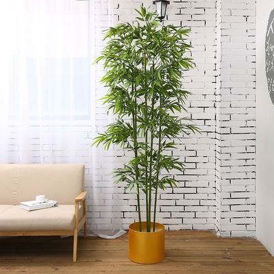 Bamboo Artificial Potted Floor Plants For Shopping Mall Green Wall Decoration