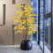 Árvore artificial da nogueira-do-Japão da cor dourada do ODM para a folha amarela da exposição