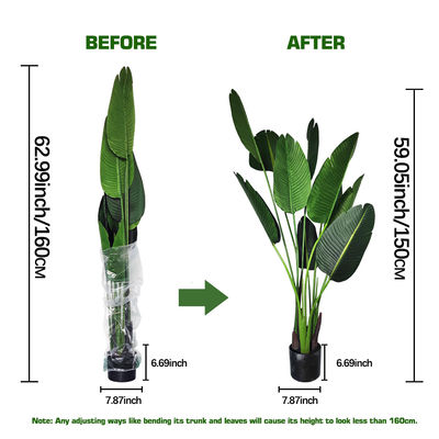 160cm Artificial Office Plant Indoor Traveler'S Palm Fake Potted Trees