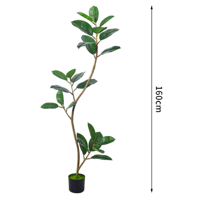 Artificial Potted Floor Plants Small Ficus Pandurata For Garden Decoration