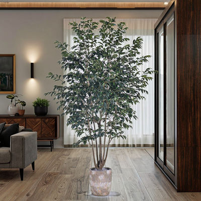 Ultra-realista Multi-Trunk Fux Ficus Árvore 2.5m árvore de bananeira artificial para decoração de hotel casa sala de estar