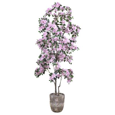 Árvore de Bougainvillea artificial com flor em pote de plástico para decoração de festa de jardim de escritório