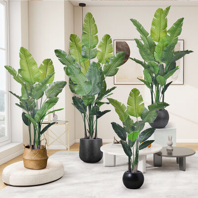 Compre em Massa Plantas Artificiais Palmeira do Viajante Realista Plantas de Interior Palmeira Banana Artificial para Decoração de Sala de Estar em Casa