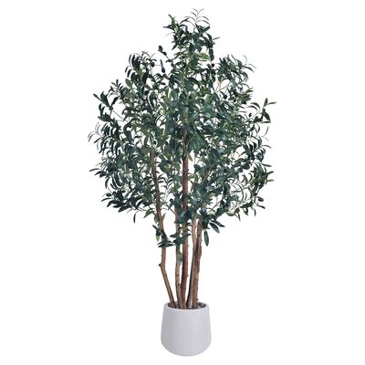 Oliveira artificial realista com tronco natural - 5FT 6FT 7FT, resistente ao UV para decoração de casa de luxo e lobby de hotel