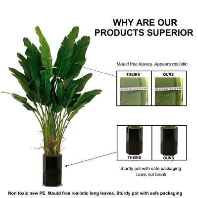 Anti - Fading Plastic Artificial Landscape Trees Potted Bird Of Paradise